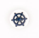 Marineblauwe Stuurwiel Knoop 15x14mm Knopen KNP00096